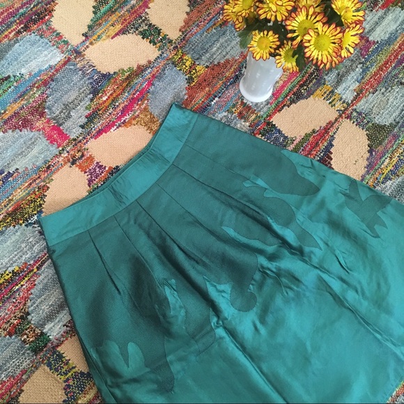 Unique Toi et Moi, Teal A-Line Skirt - Picture 1 of 8